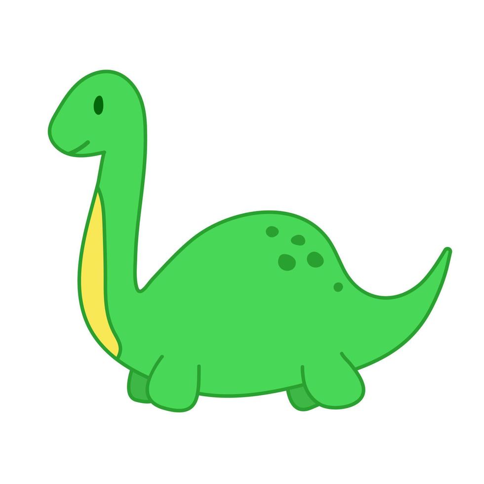 dinosaurio de divertidos dibujos animados, linda ilustración de estilo plano. estampado colorido para ropa, libros, textil, diseño y decoración. ilustración para bebés, niños y niños. vector