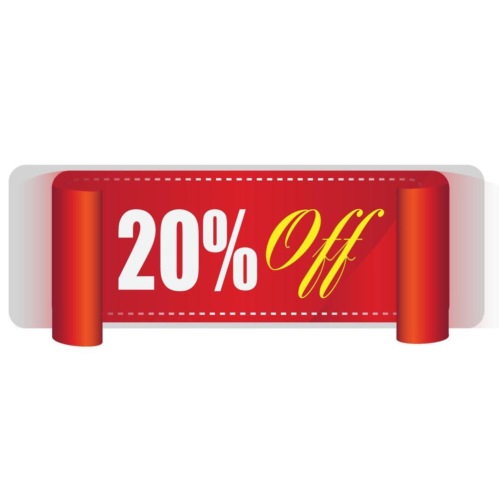 20 Percentage off discount promotion sale for your unique selling poster, banner, discount, ads. vector