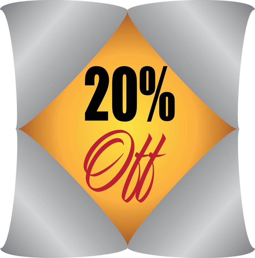 20 Percentage off discount promotion sale for your unique selling poster, banner, discount, ads vector