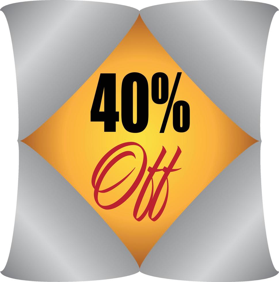 40 Percentage off discount promotion sale for your unique selling poster, banner, discount, ads vector