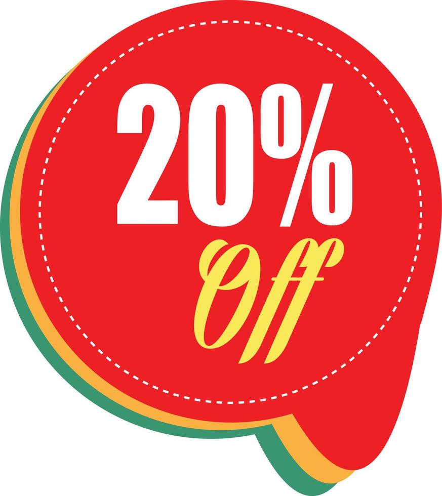 20 Percentage off discount promotion sale for your unique selling poster, banner, discount, ads vector