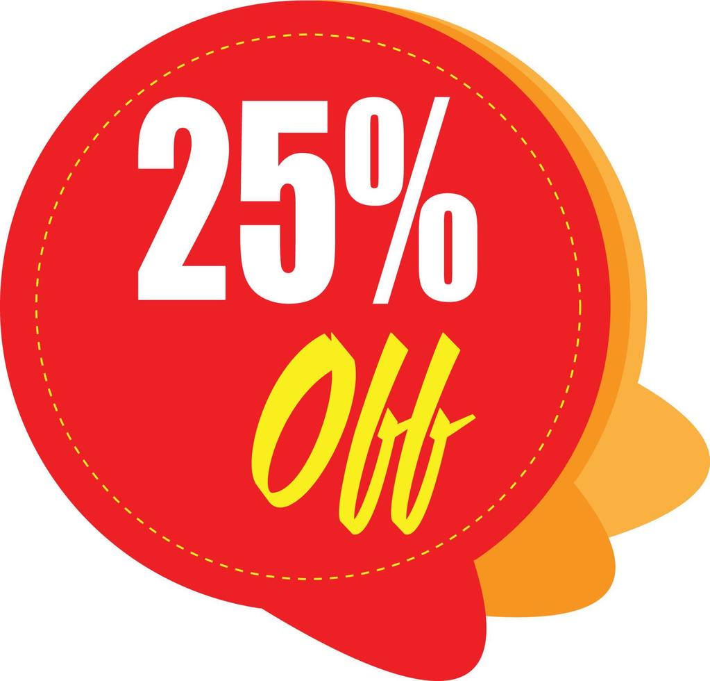 25 Percentage off discount promotion sale for your unique selling poster, banner, discount, ads vector