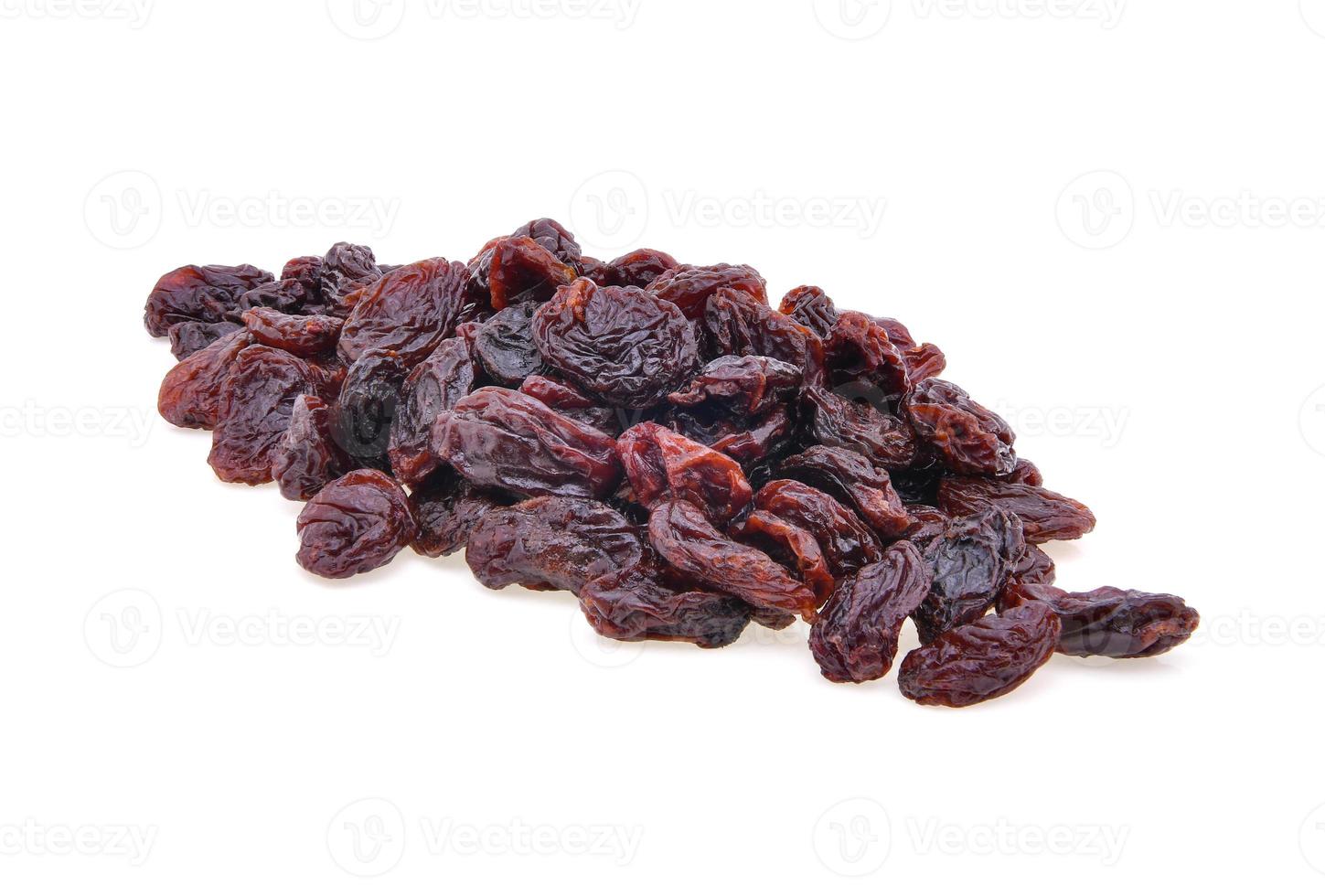 Raisins isolated on white background photo