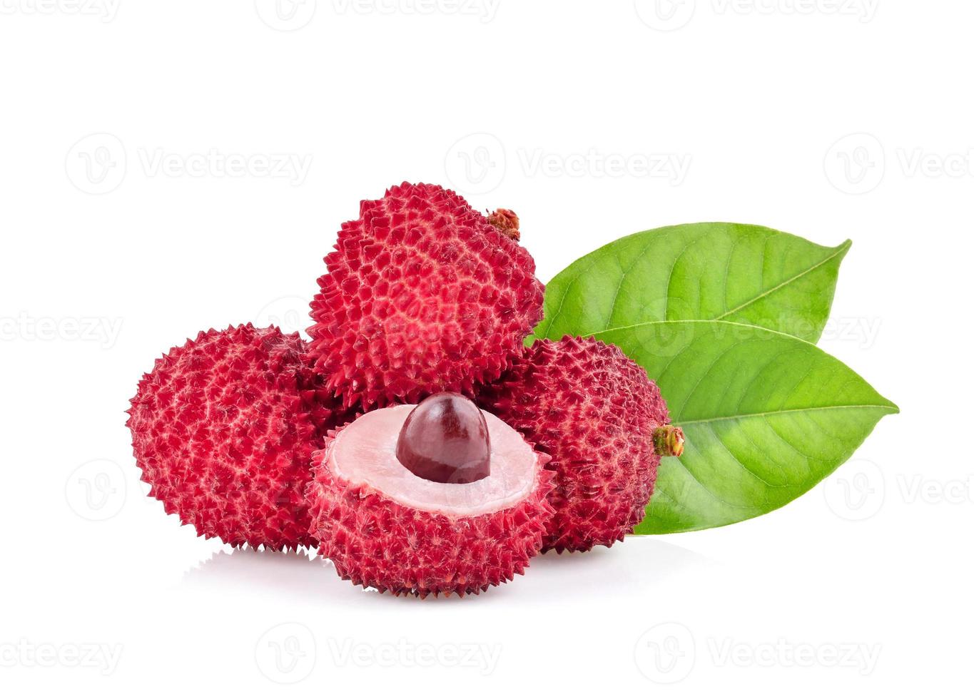 lychee litschi isolated on white background photo