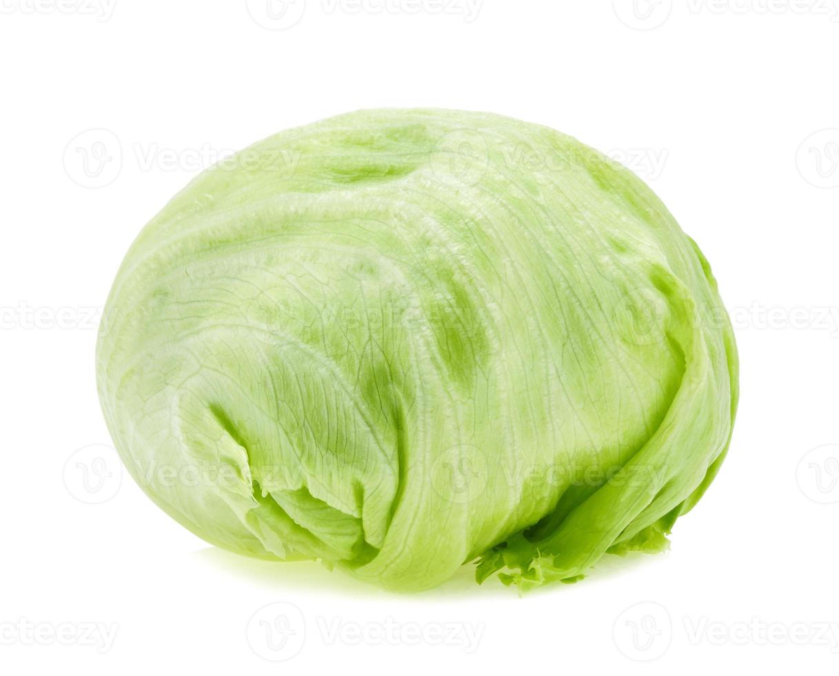 Green Iceberg lettuce isolated on white background photo