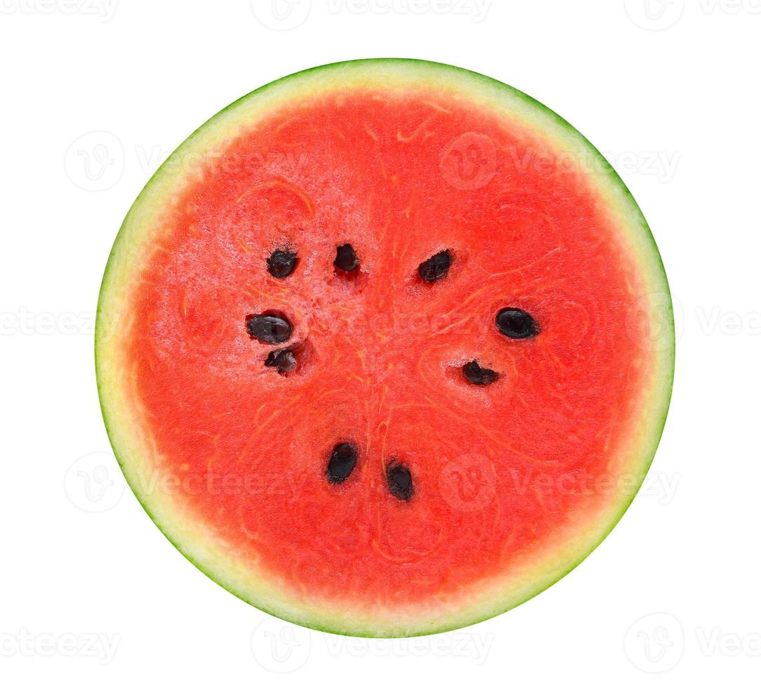 A half of fresh watermelon isolated on white background. photo