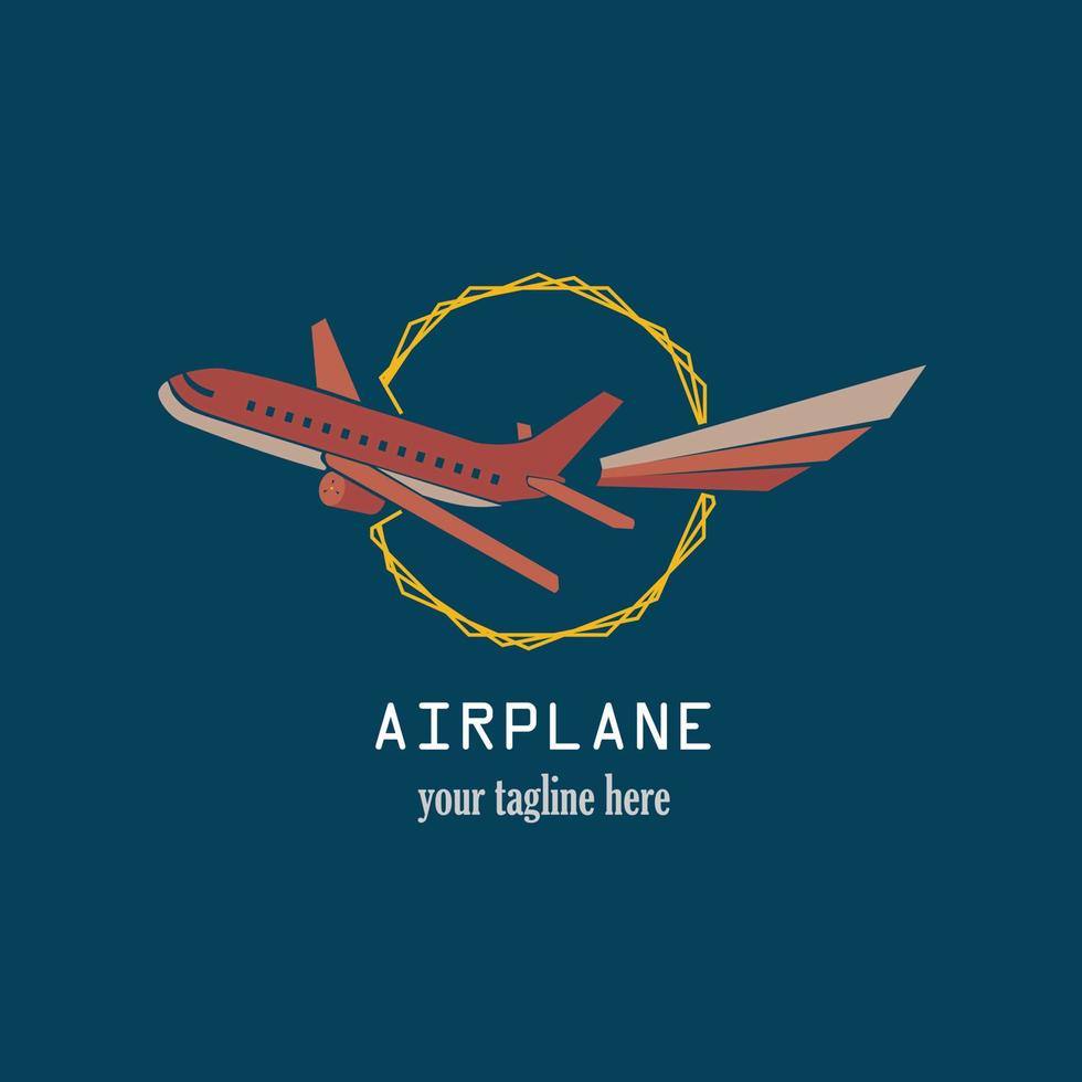 Airplane logo vector illustration. Concept for airplane travel, tourism and business.