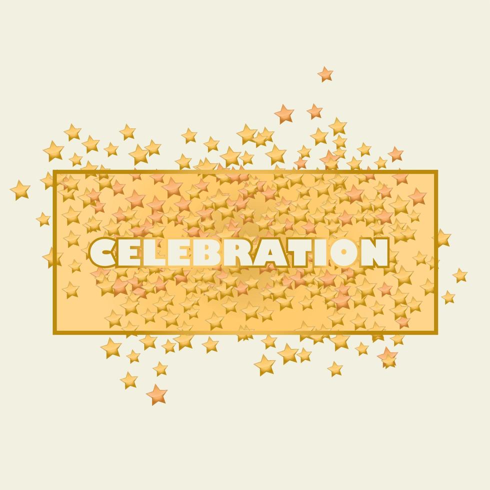 Cute gold star header. Laconic frame with stars vector