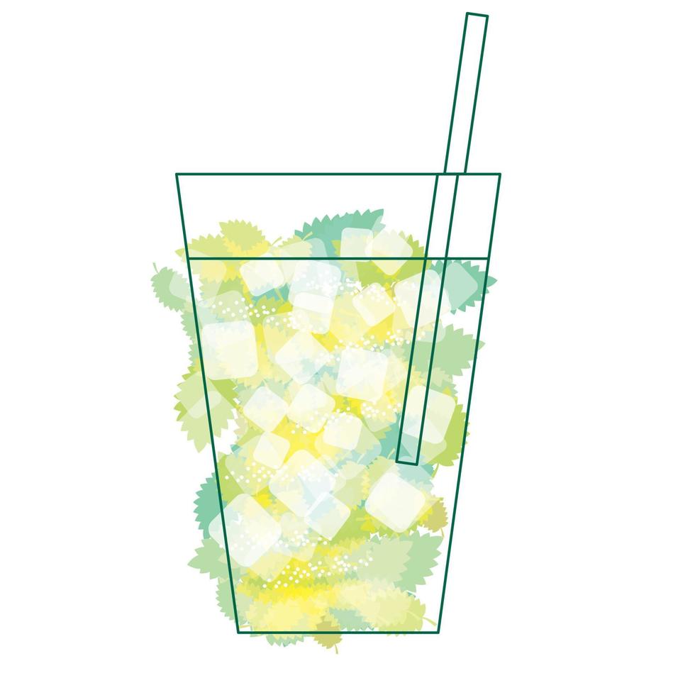 mojito cocktail glass vector illustration of