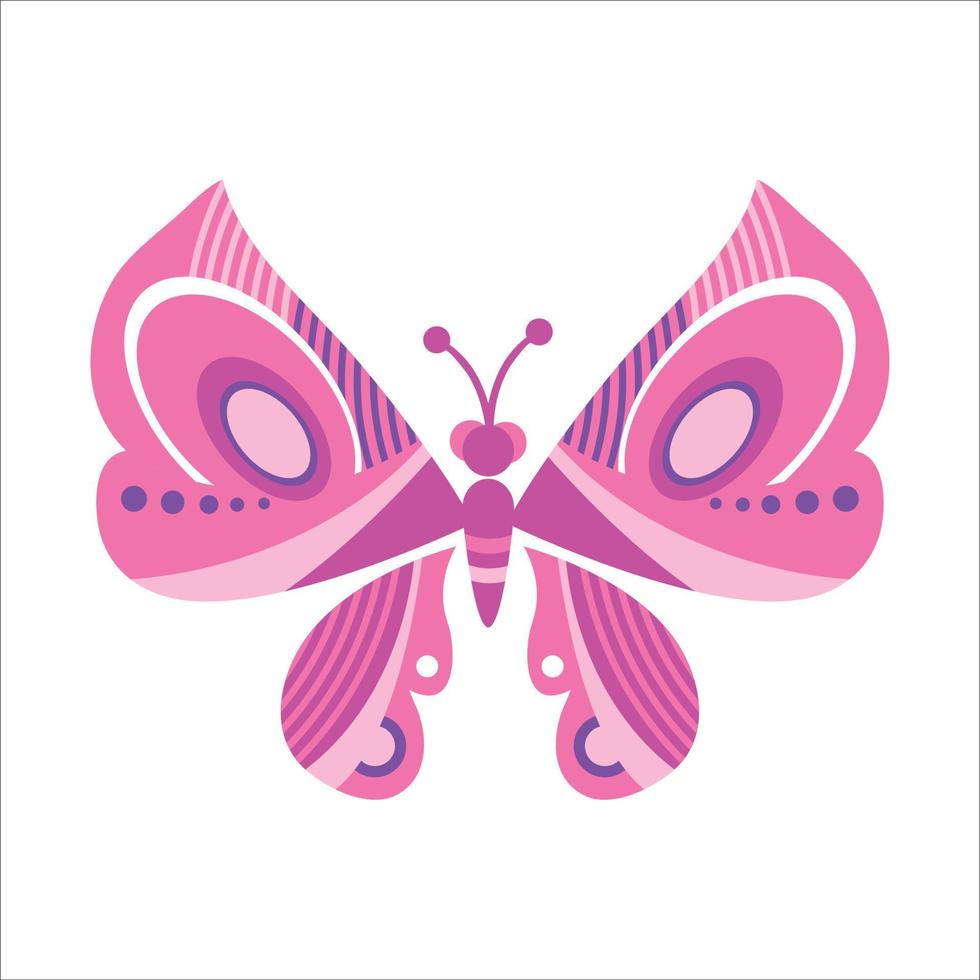 Pink geometry butterfly vector illustration