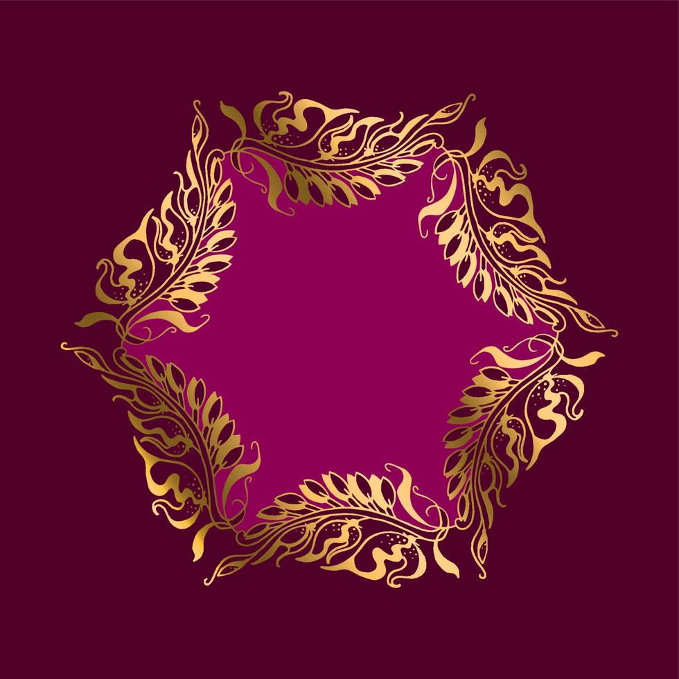 corona de lujo de vibraciones vintage de colores magenta y dorado vector