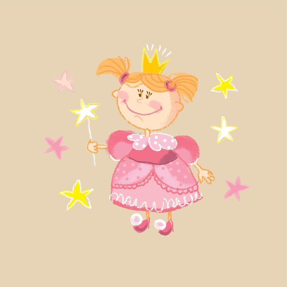 Cute little princess sketch for poster vector