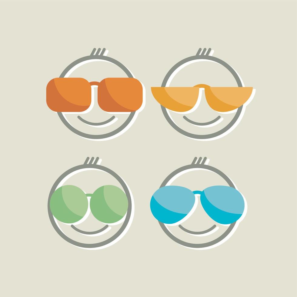 human wearing glasses vector icons