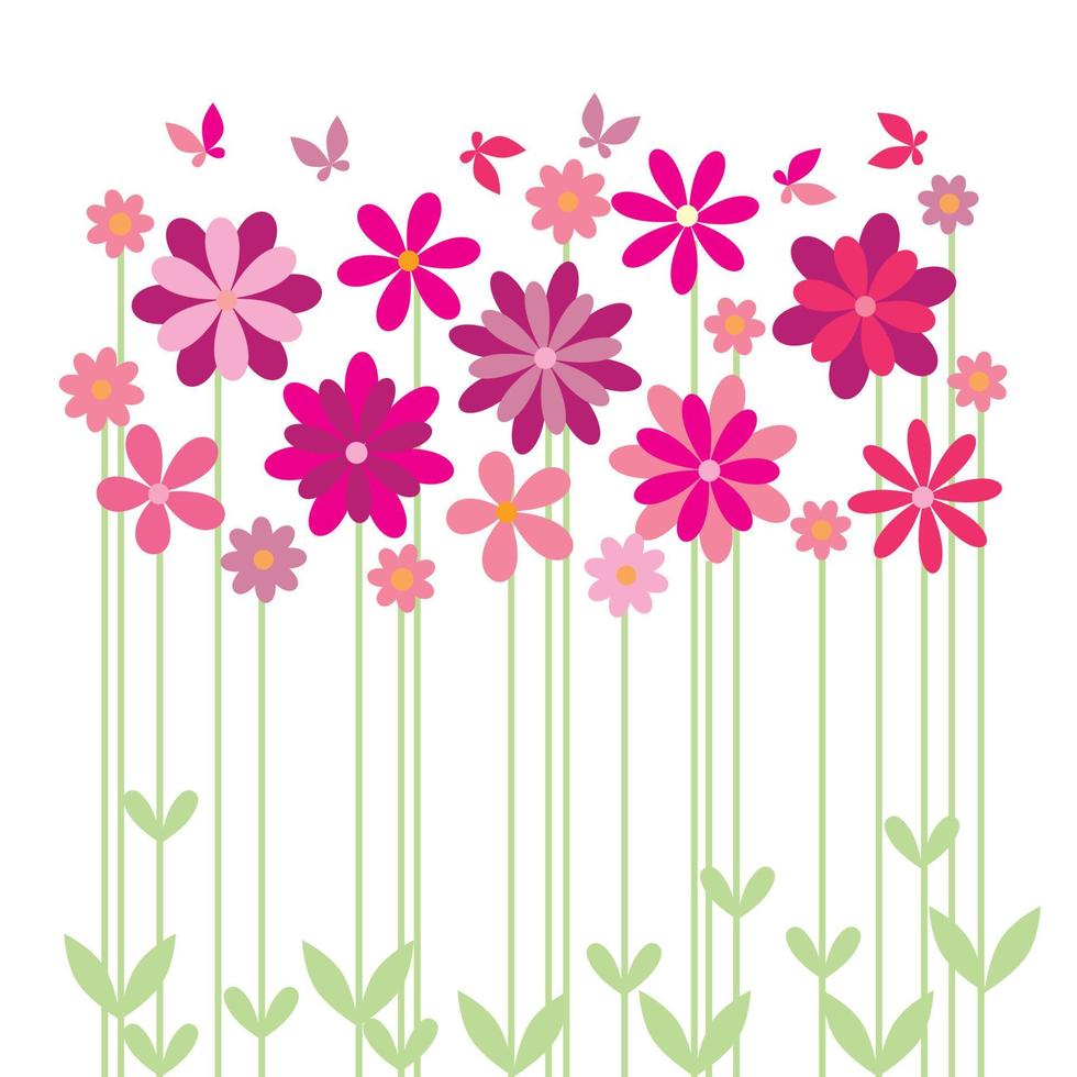 ilustración de vector de decoración de flores simple