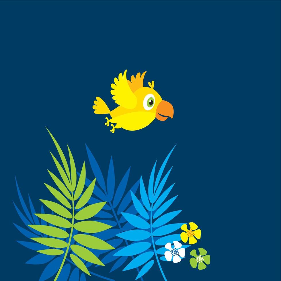 bright color parrot vector illustration