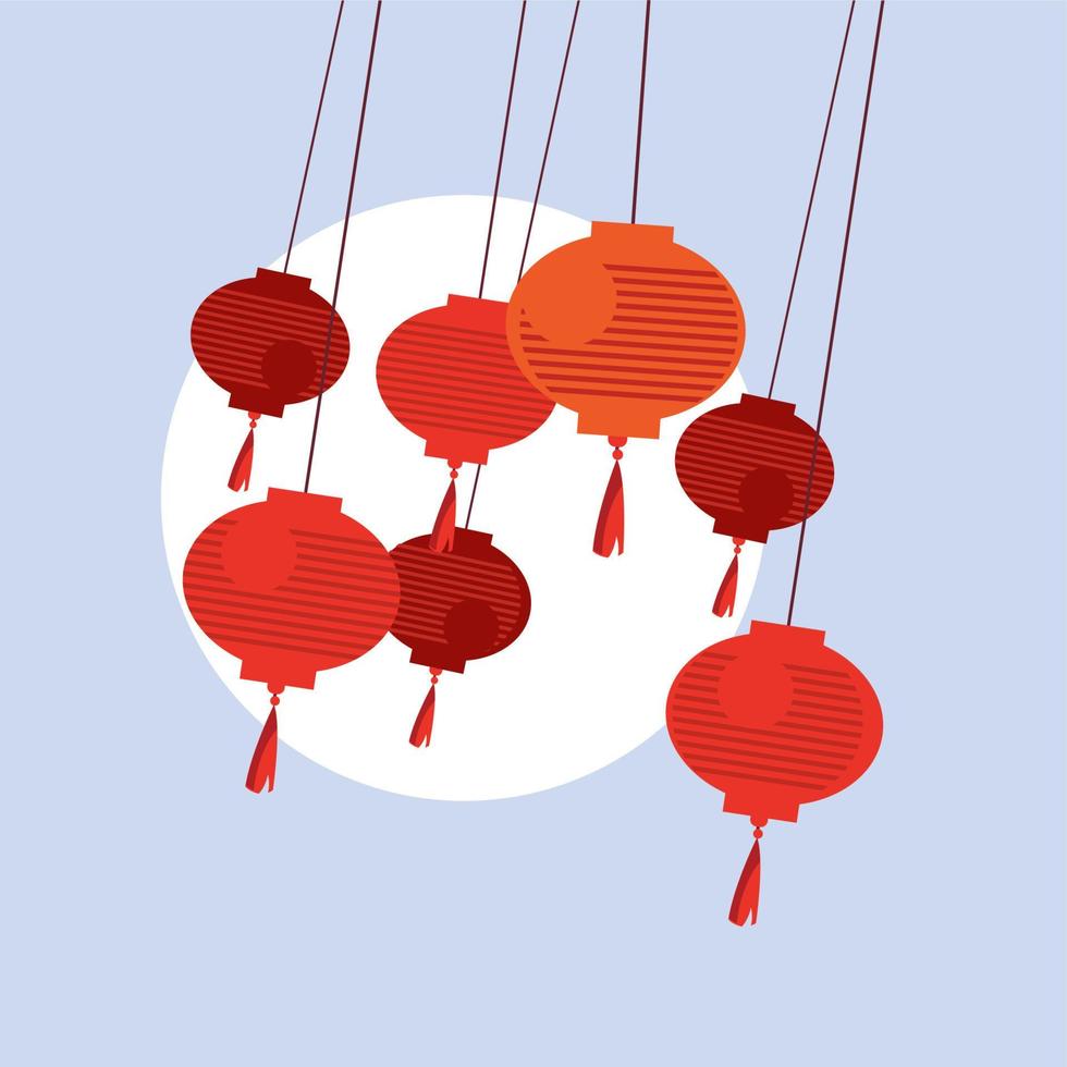 ilustración de vector de linterna roja china