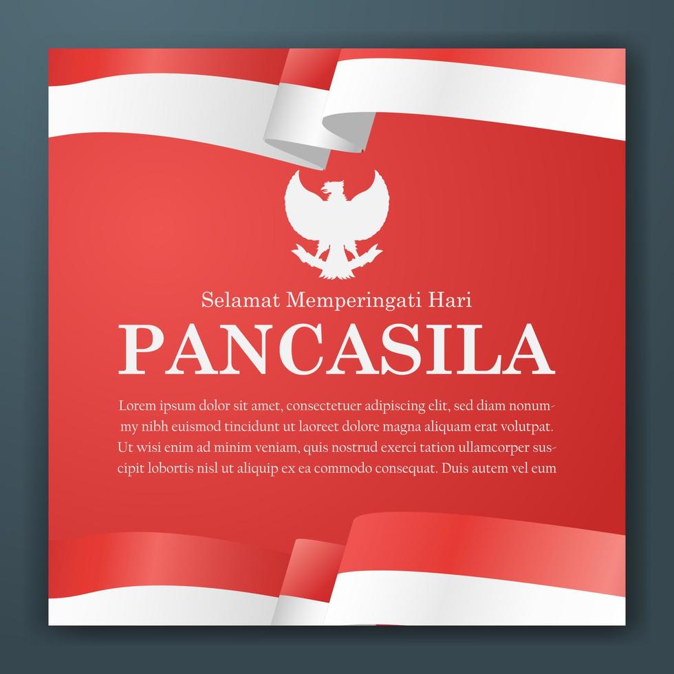 selamat hari pancasila significa feliz día de pancasila cartel de saludo de publicación en redes sociales vector