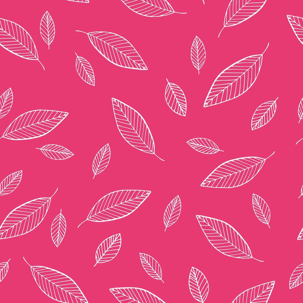 leaves seamless pattern. vector illustration hand drawn in doodle style. scandinavian, minimalism. wallpaper, background, textiles, wrapping paper