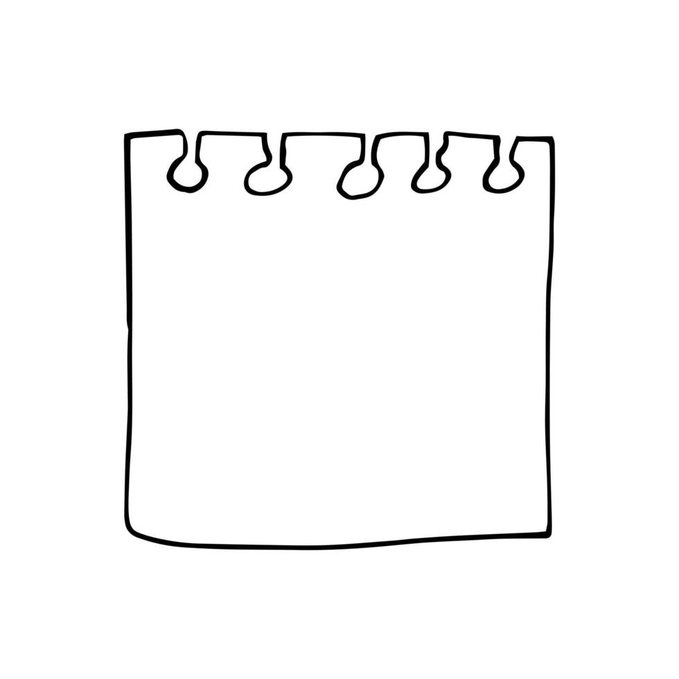 note sheet. notepad torn page. illustration hand drawn in doodle style. minimalism, cartoon. icon, template vector