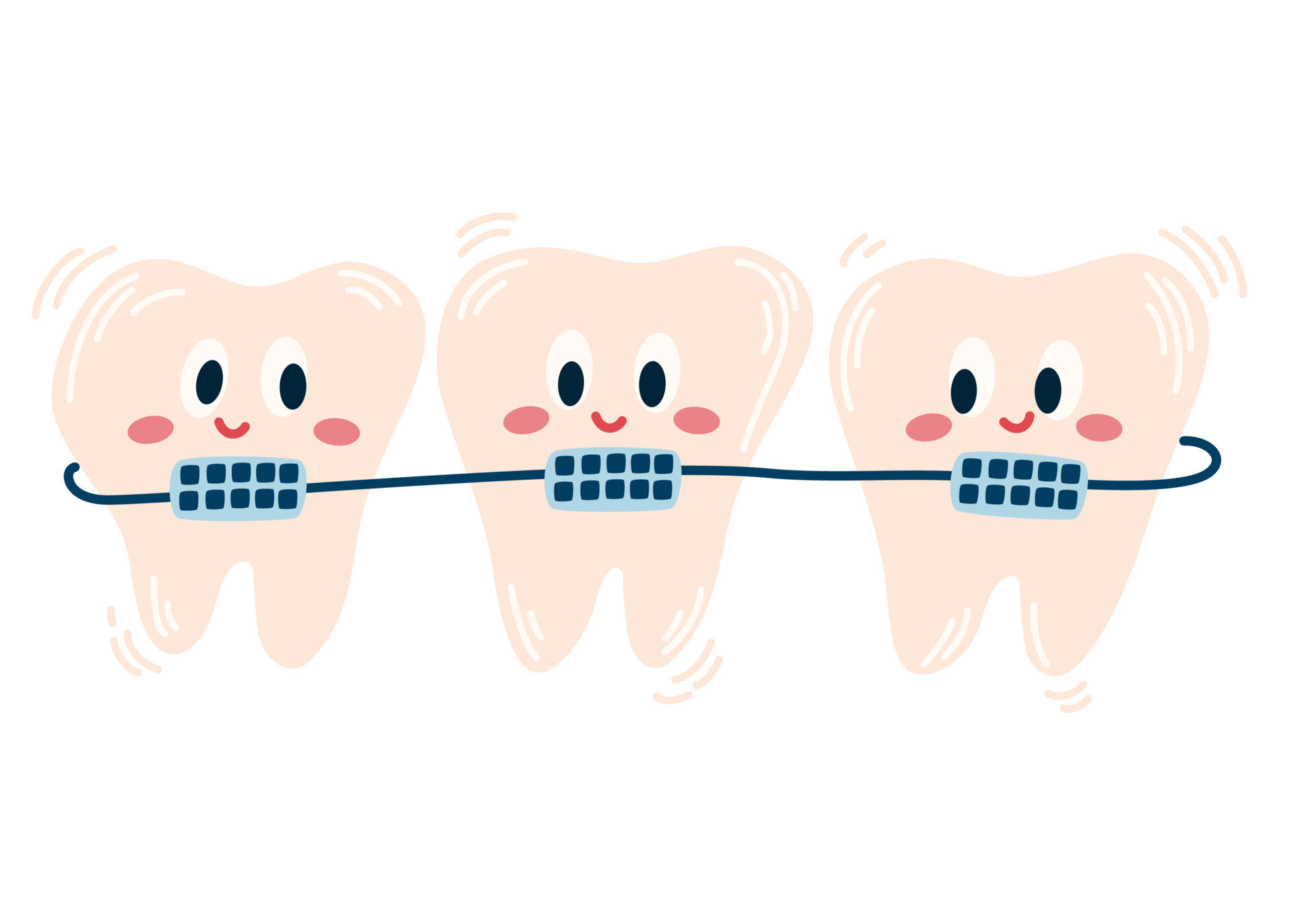 cartoon braces teeth