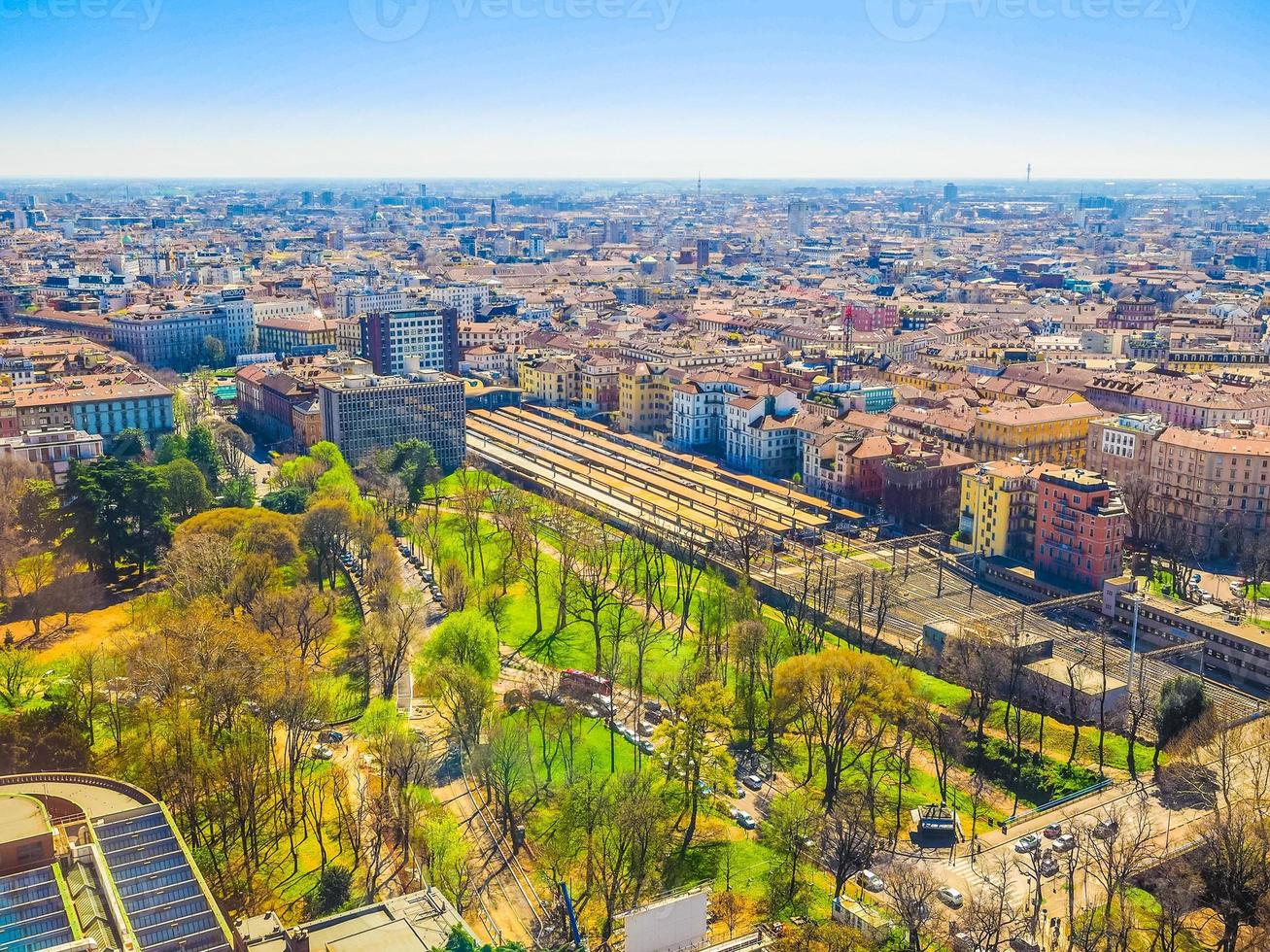 HDR Milan aerial view photo