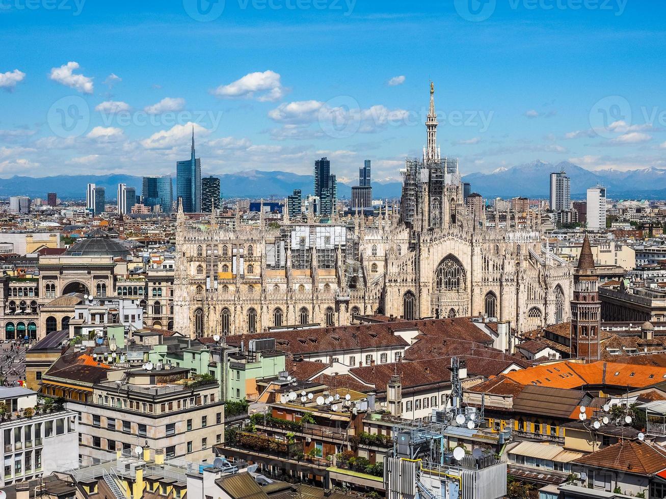 HDR Aerial view of Milan, Italy photo