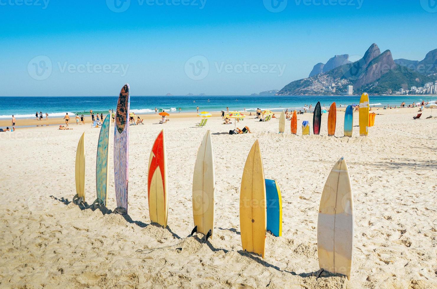 Surfboards at Ipanema beach, Rio de Janeiro, Brazil photo