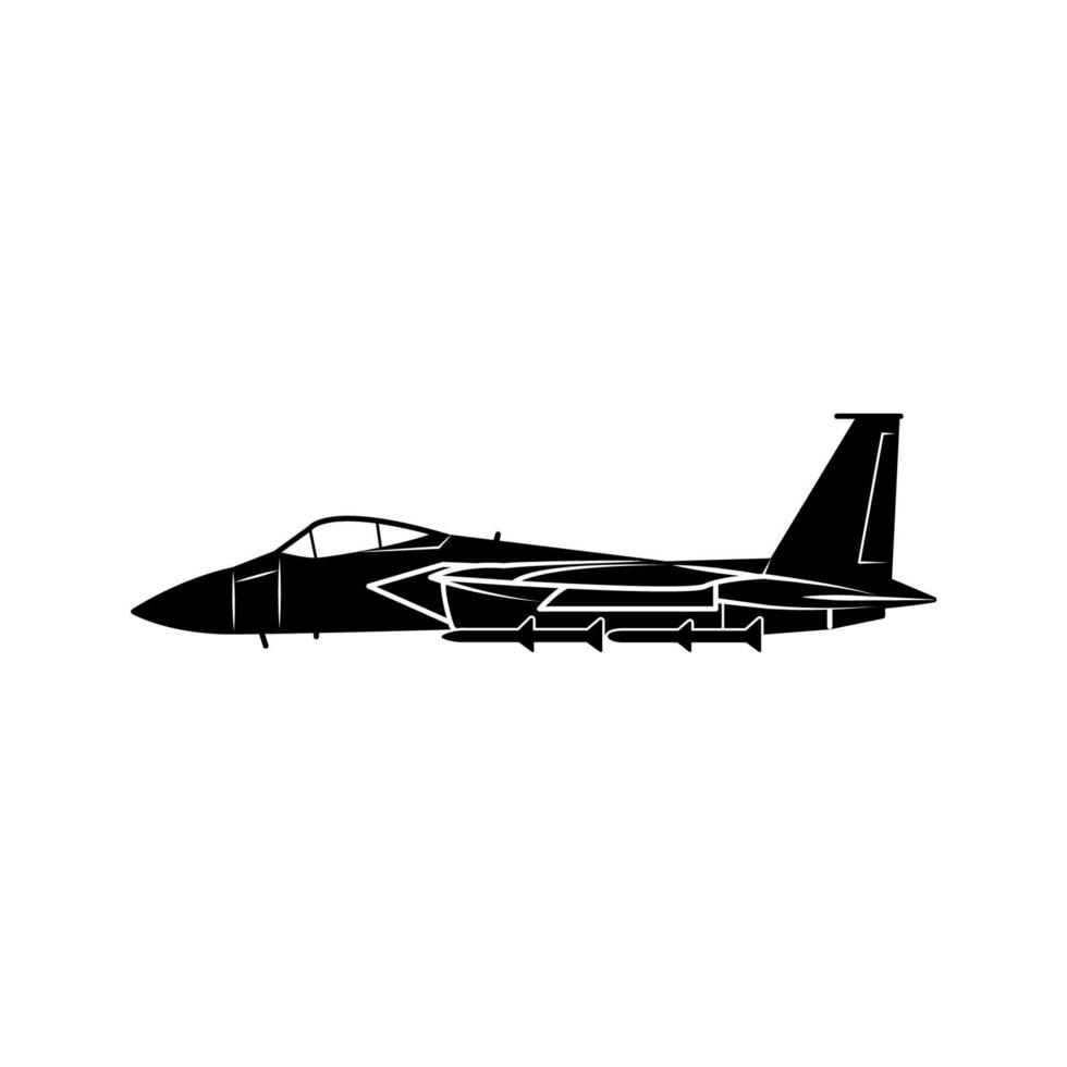 icono de avión militar vector