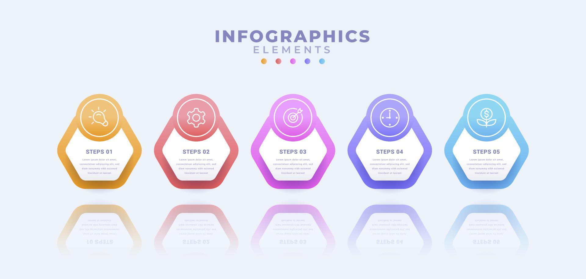Business infographic template with five options or process vector