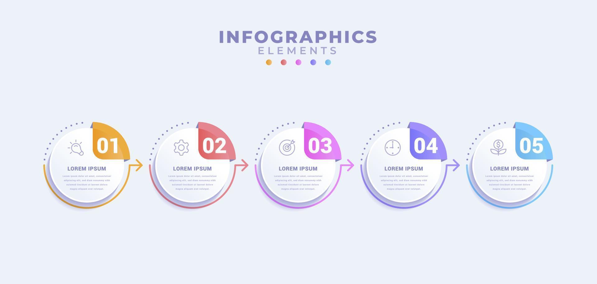 Business infographic template with five options or process vector