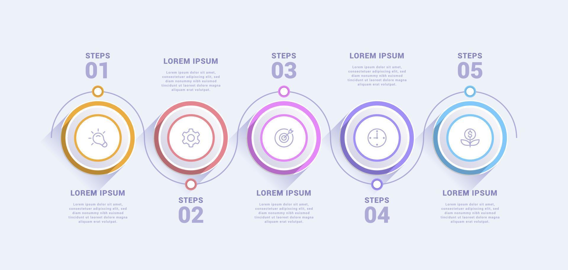 plantilla de infografía empresarial con cinco opciones o proceso vector