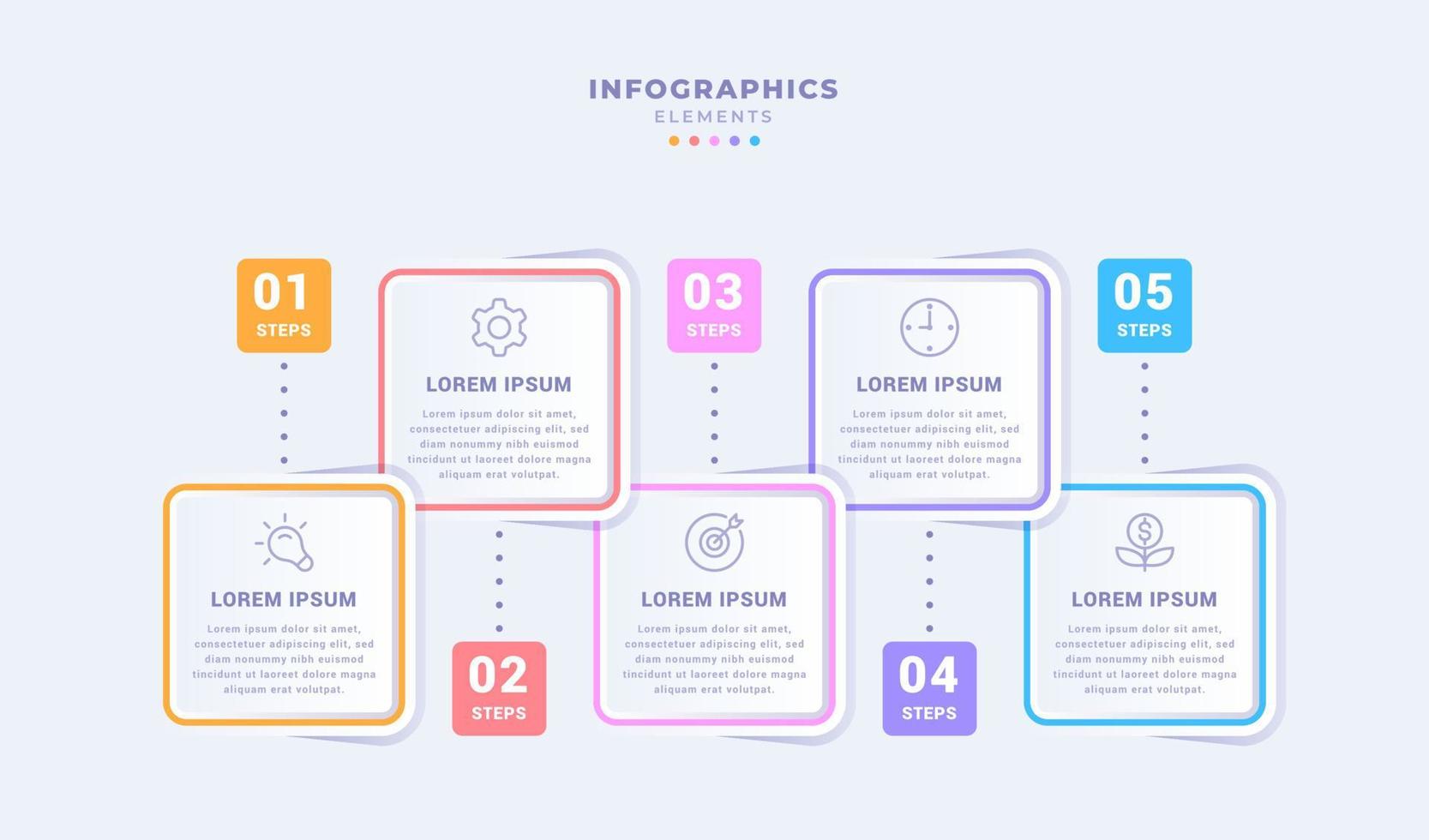 plantilla de infografía empresarial con cinco pasos vector