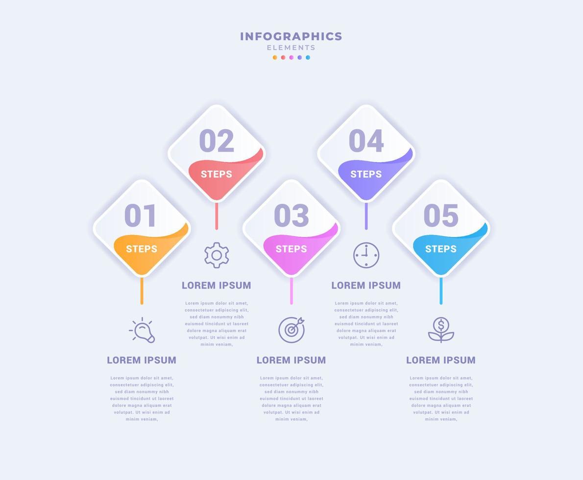 Business infographic template with five steps vector