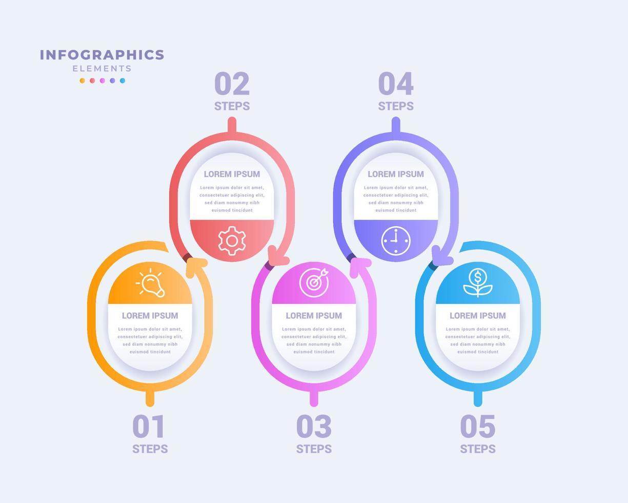 Business infographic template with five steps vector