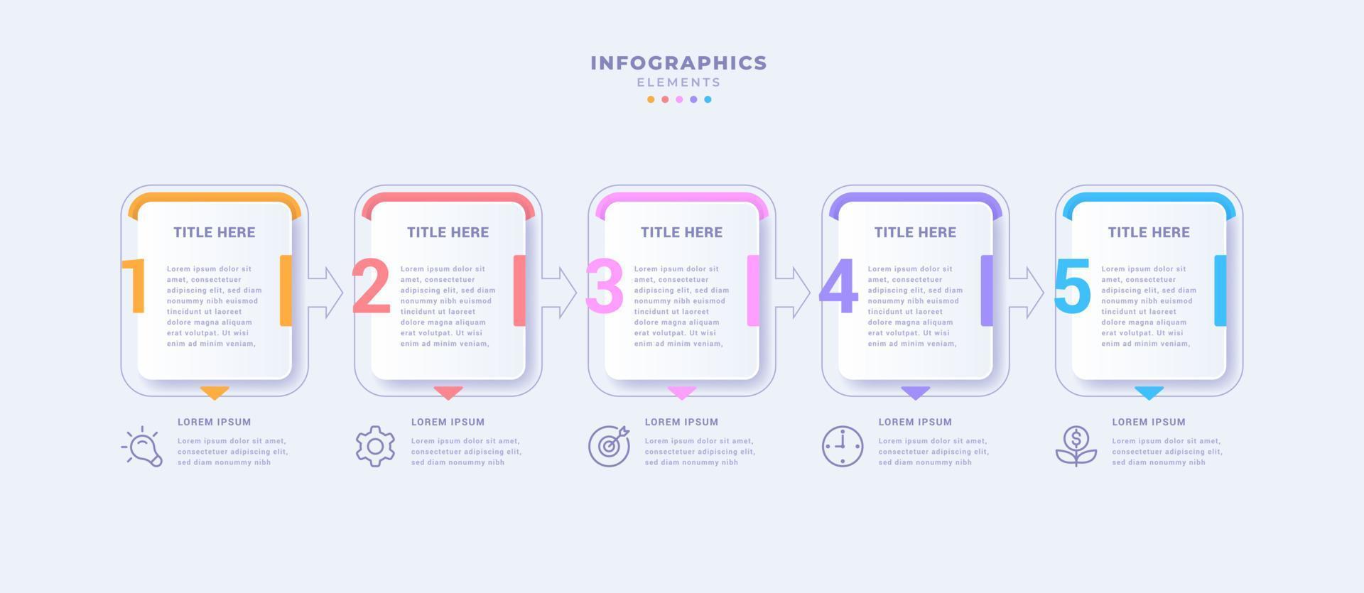Business infographic template with five steps vector