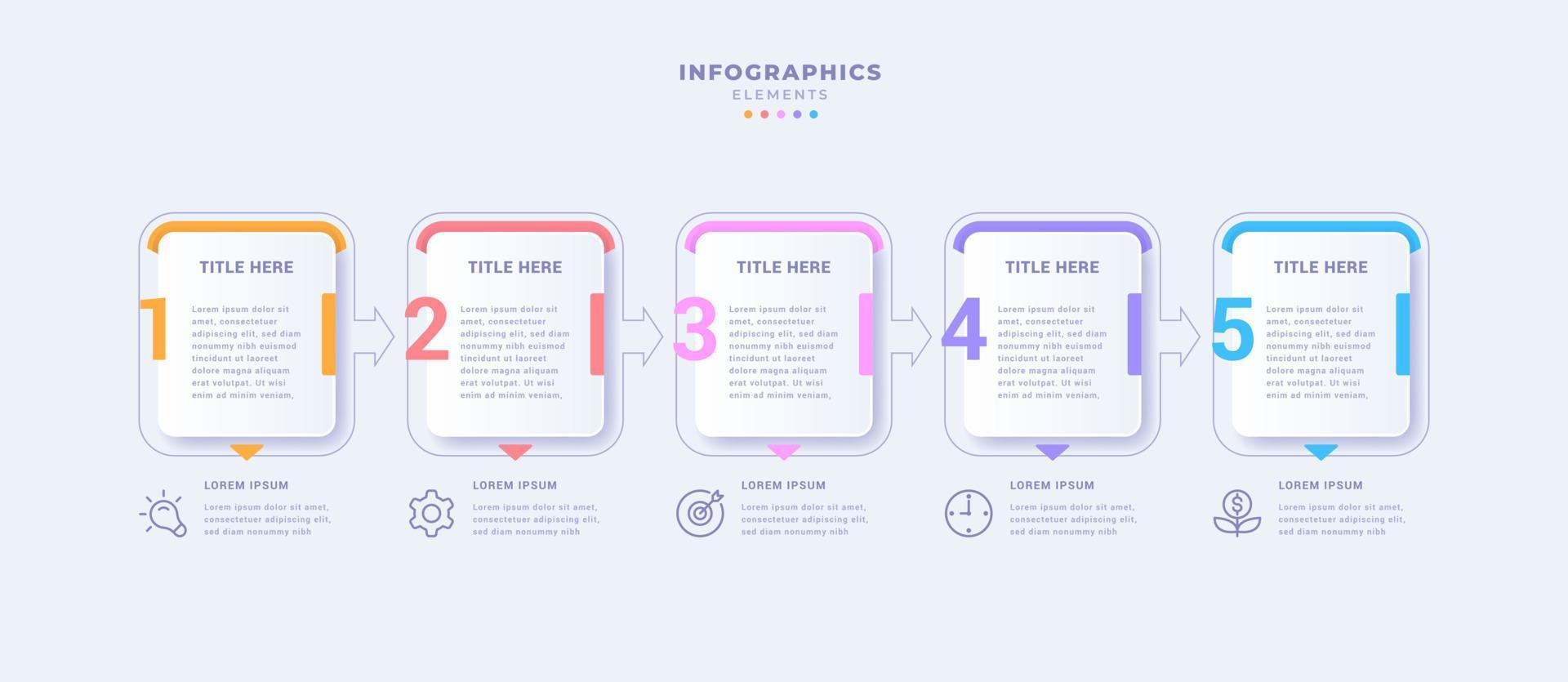 plantilla de infografía empresarial con cinco pasos vector