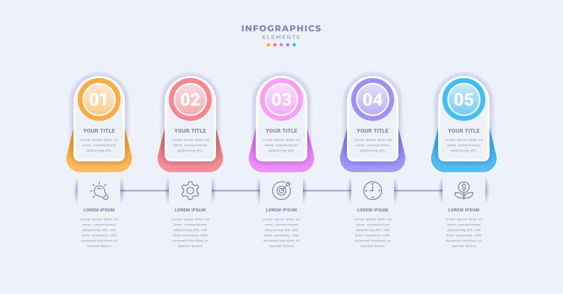 plantilla de infografía empresarial con cinco pasos vector