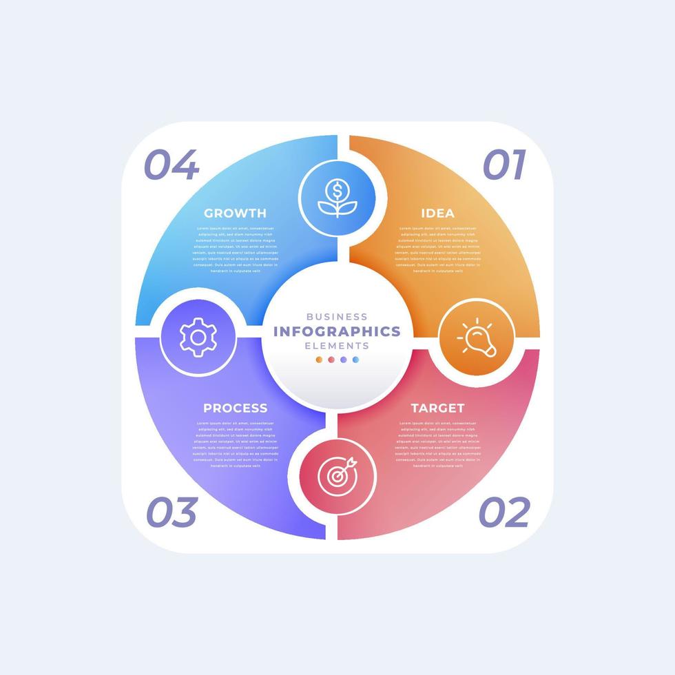 Realistic circular diagram infographic template vector