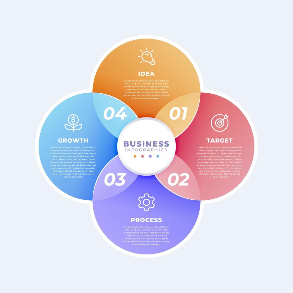 Professional business circular infographic template vector
