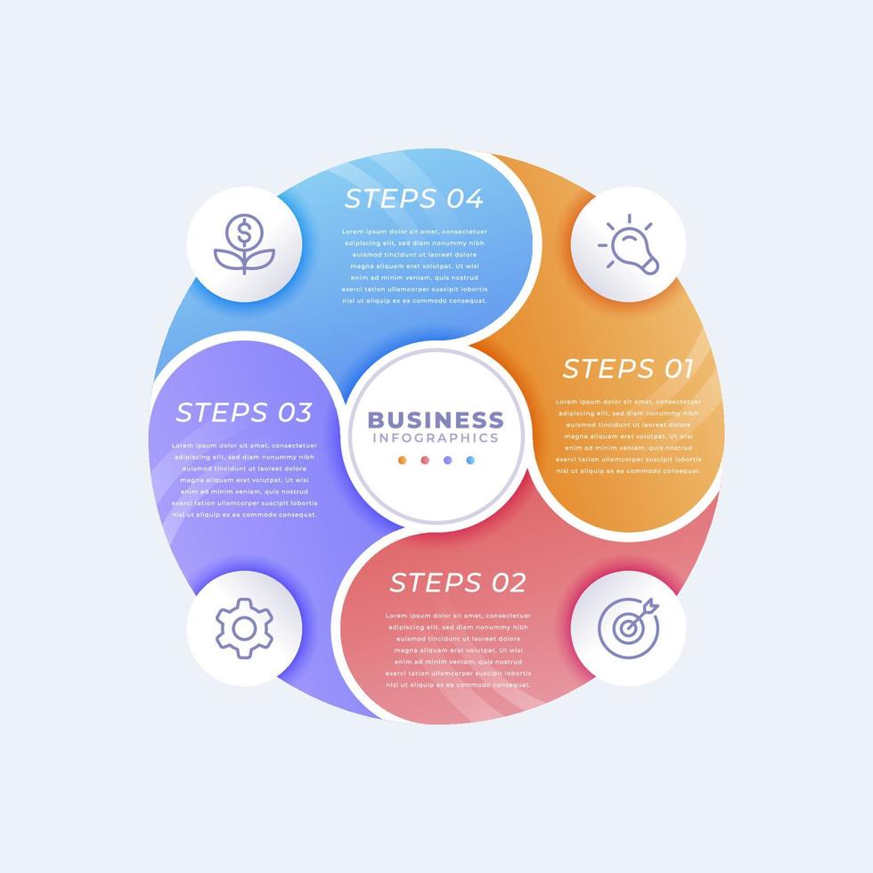 Gradient circular diagram infographic template vector