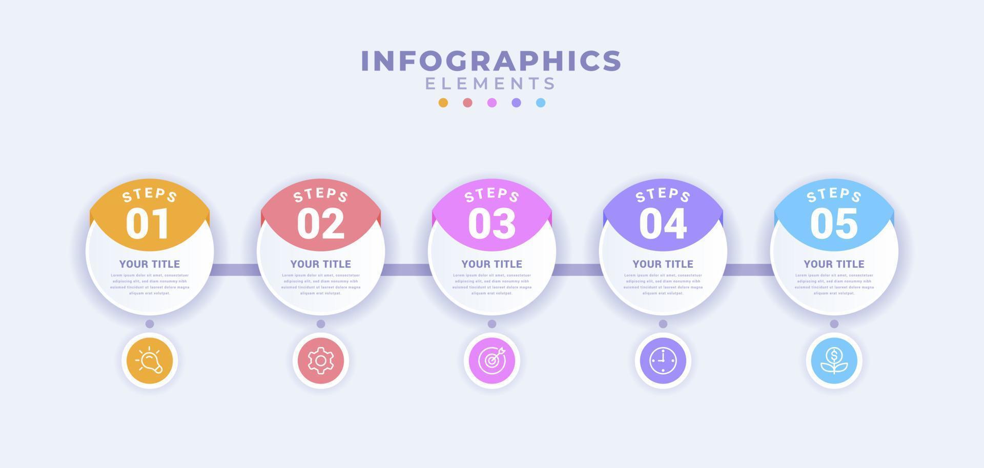 Business infographic template with five options or process vector