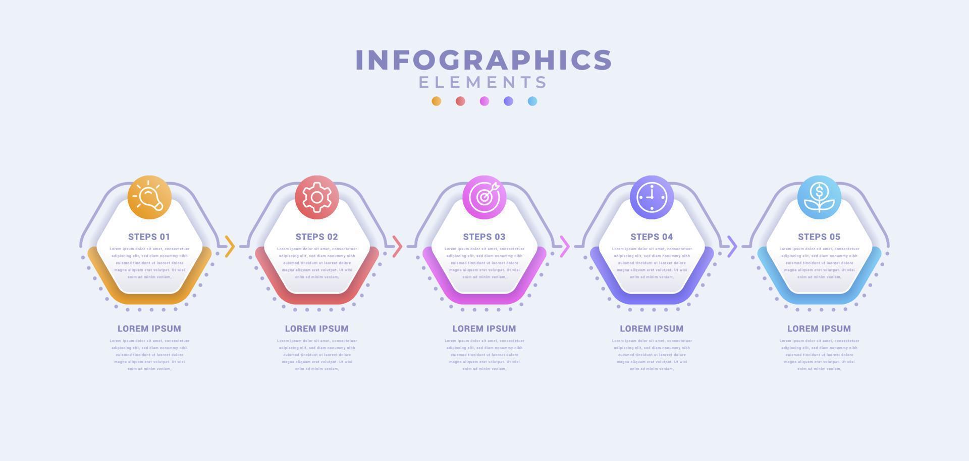 Business infographic template with five options or process vector