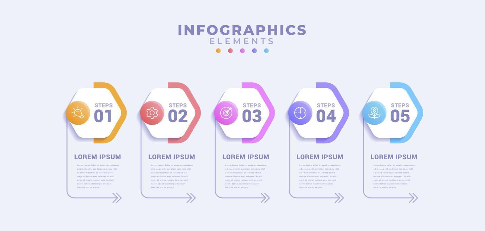 Business infographic template with five options or process vector