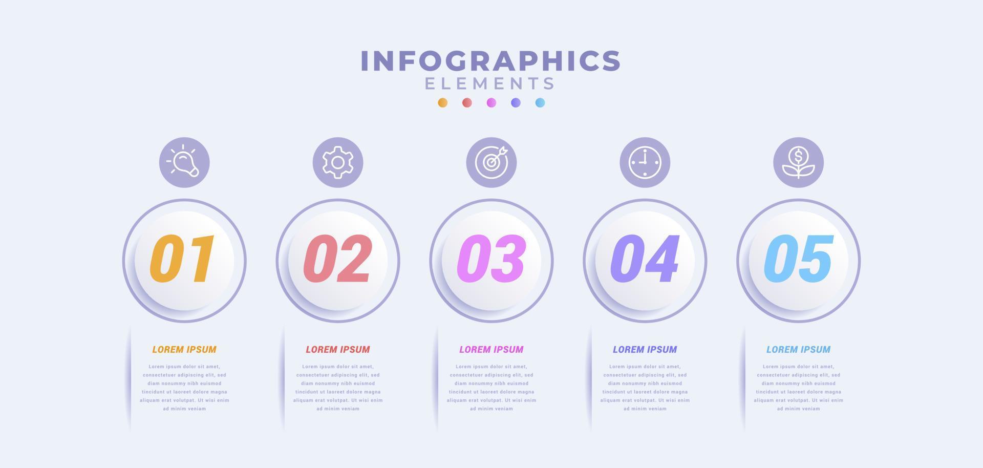 Business infographic template with five options or process vector