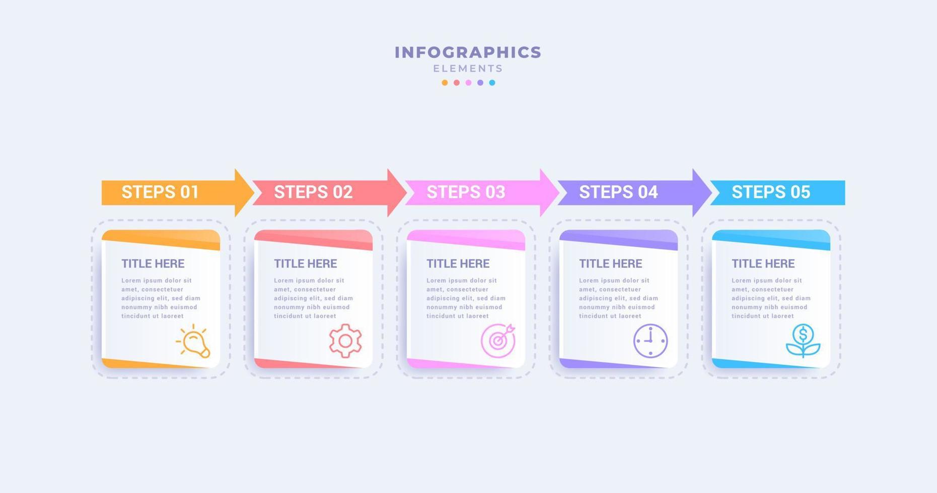Business infographic template with five steps vector