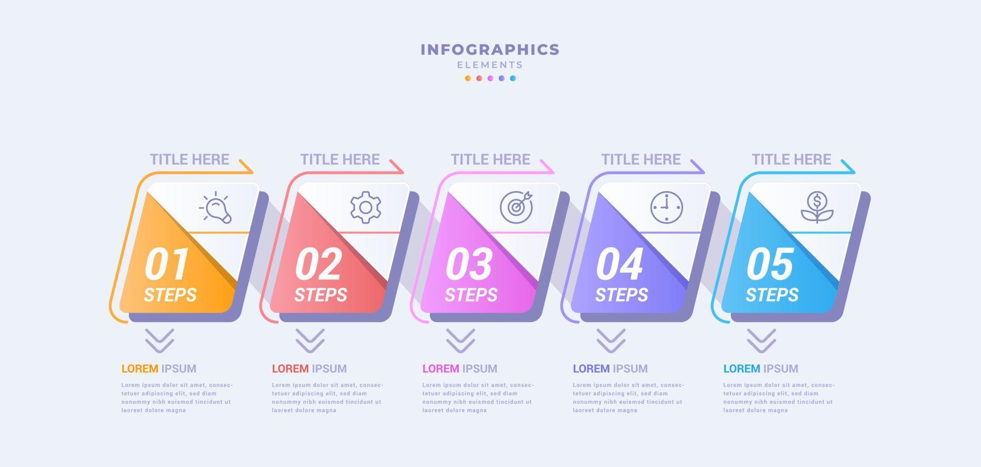 Business infographic template with five steps vector