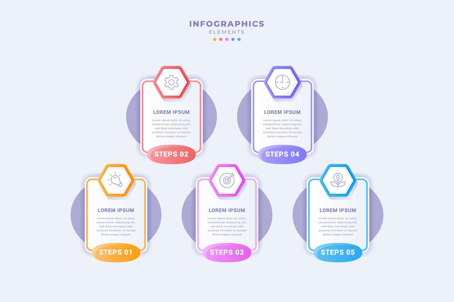 Business infographic template with five steps vector