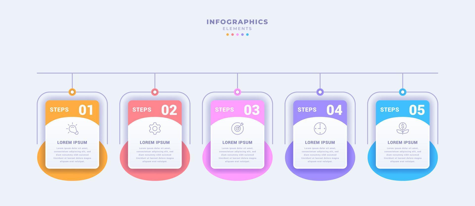 Business infographic template with five steps vector