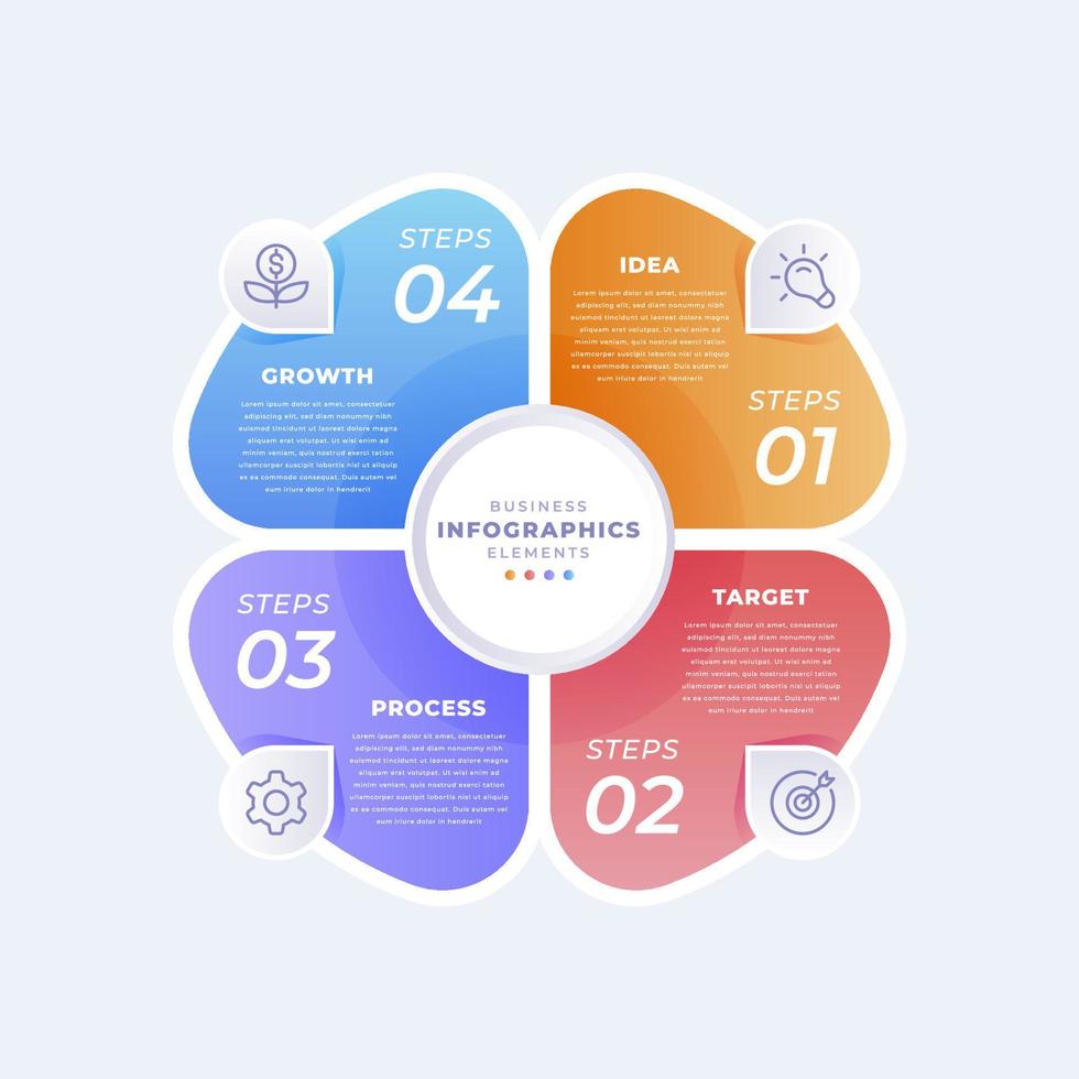 Professional business circular infographic template vector