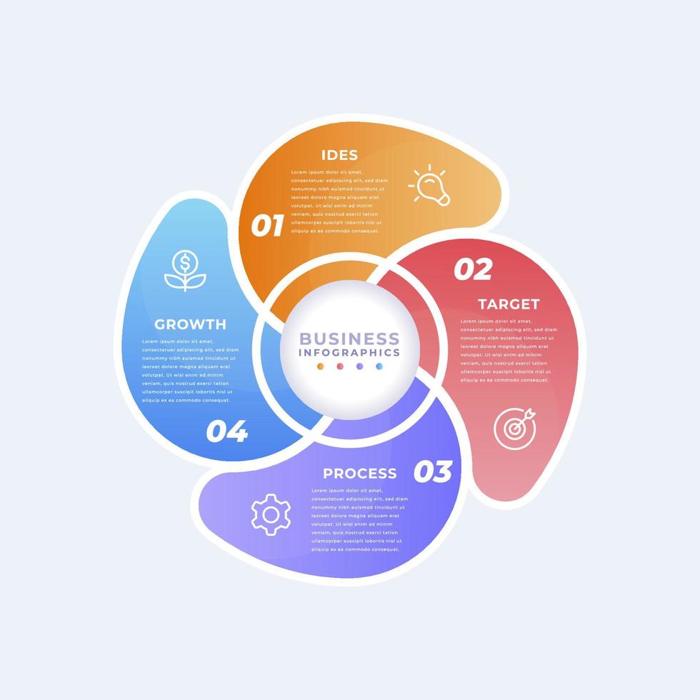 Gradient circular diagram infographic template vector